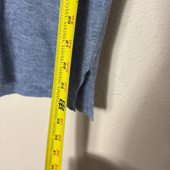 Eileen Fisher 100% Organic Linen Jersey v-neck Tee dusty blue size XS - Picture 4 of 6